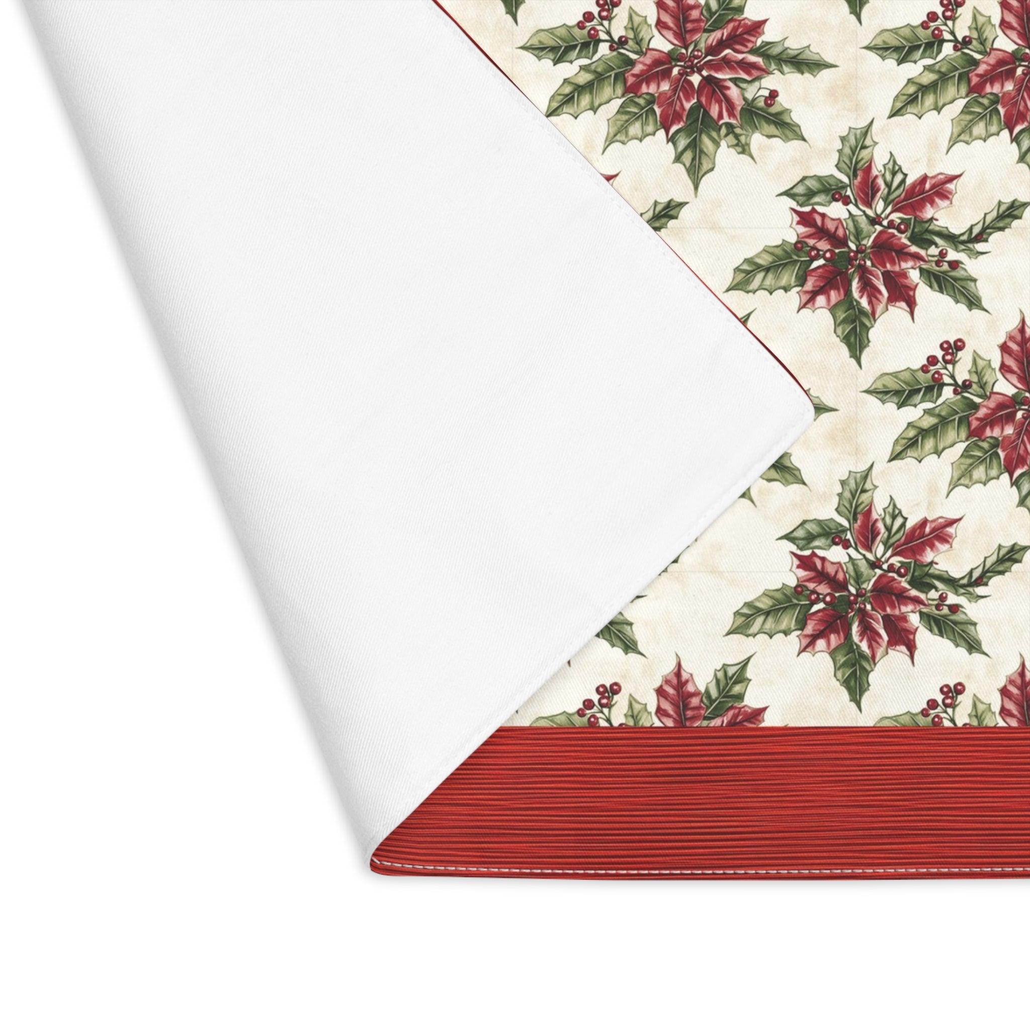 Cottage Core Poinsettia Placemat, 1pc