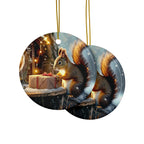 Christmas Squirrel Ceramic Ornament, 2-Side Print