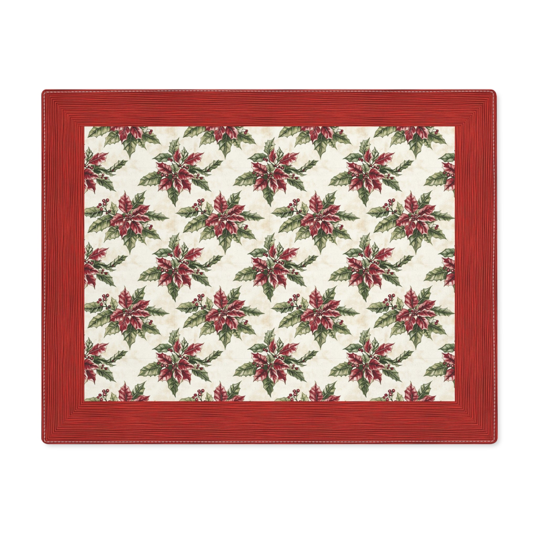 Cottage Core Poinsettia Placemat, 1pc