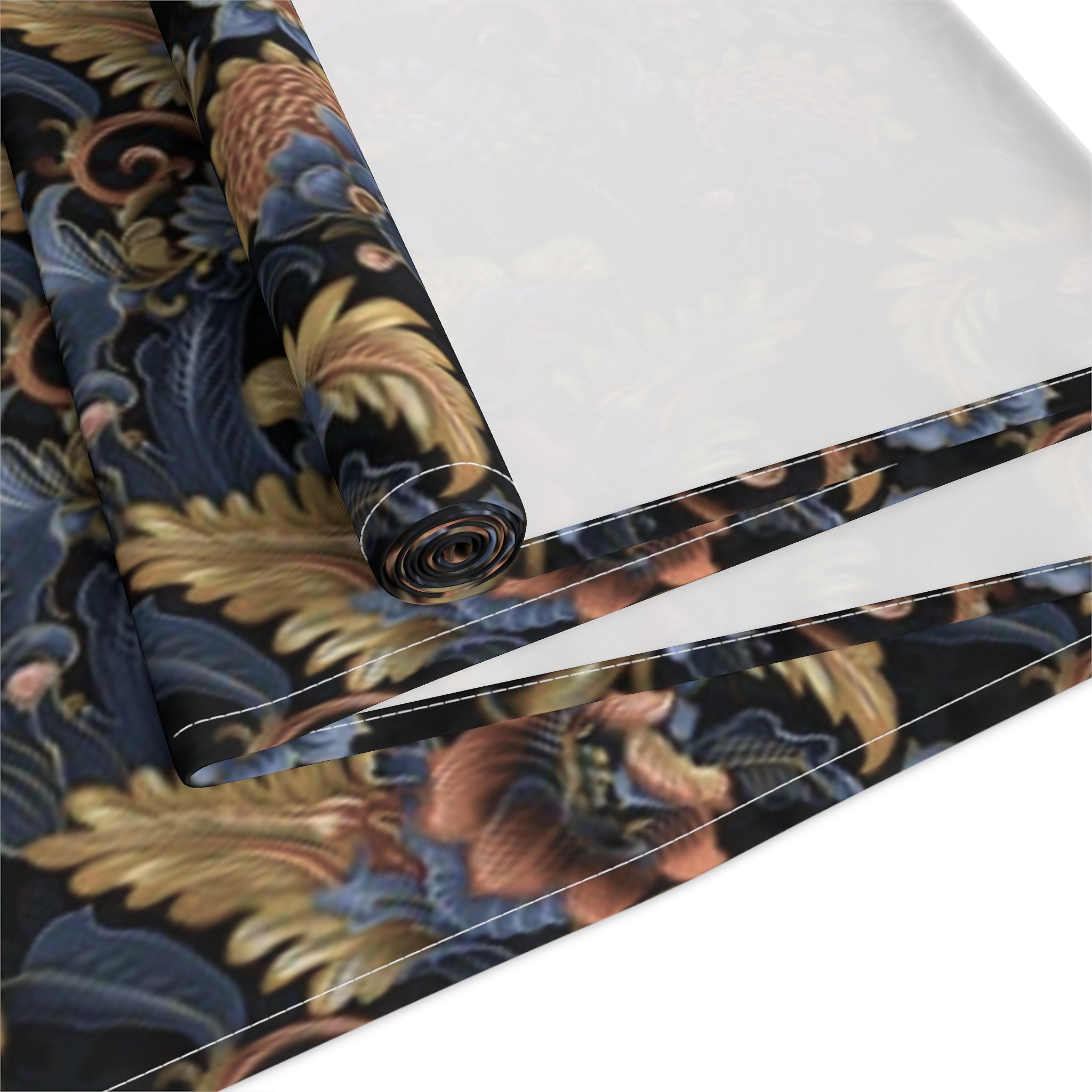Blue and Gold Table Runner (Cotton, Poly)