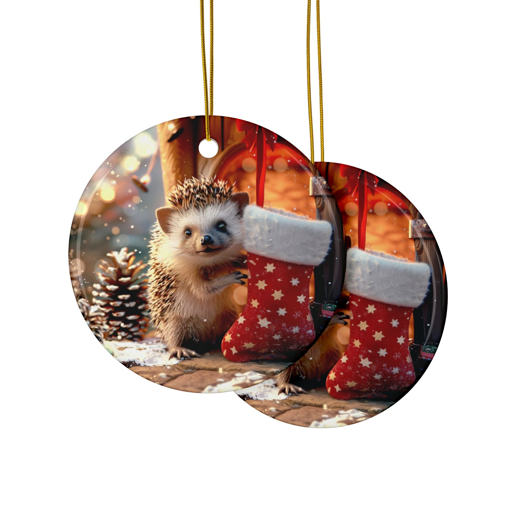 Ceramic Ornaments, 2-Side Print, (1pc, 3pcs, 5pcs, 10pcs)