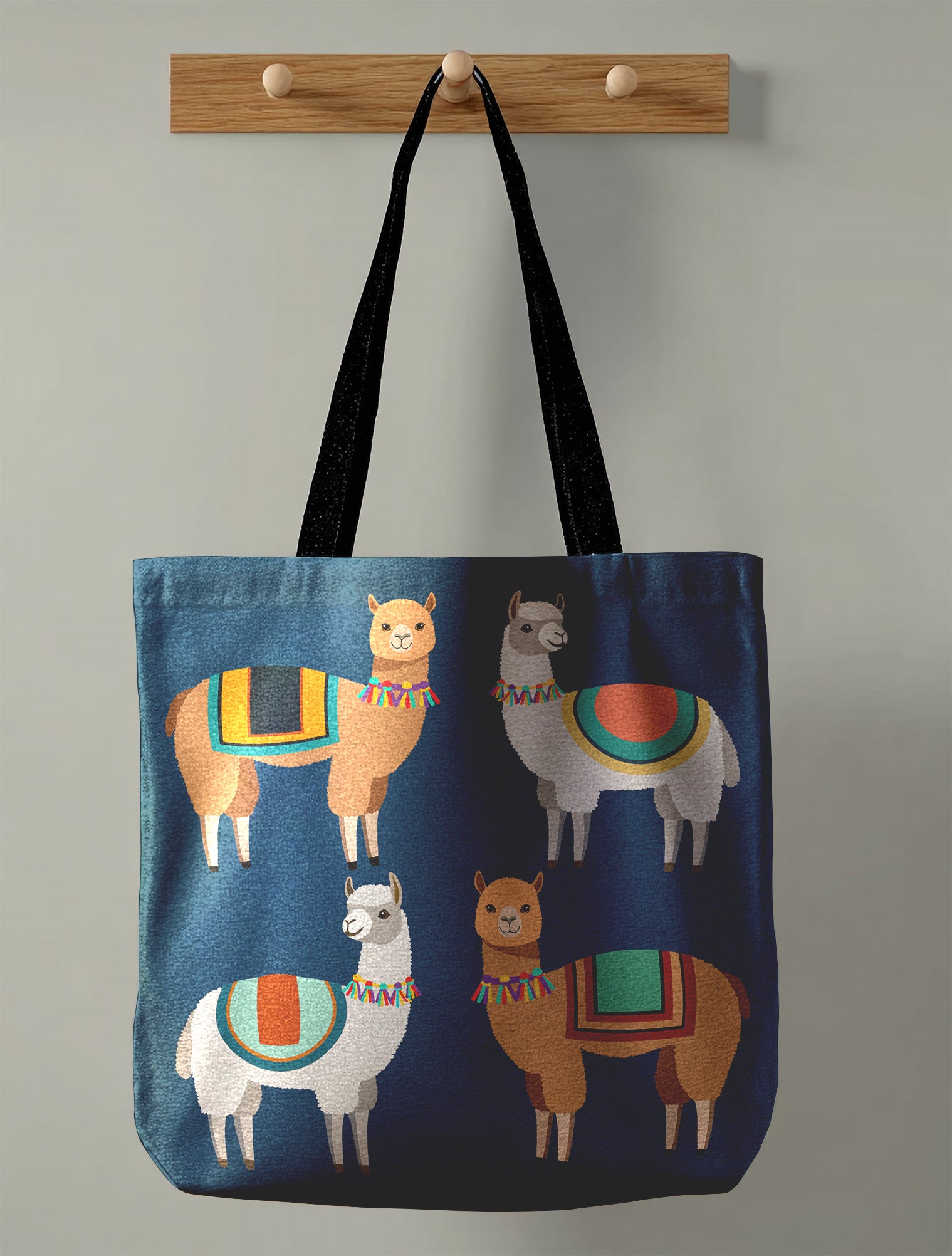 Alpaca Design Woven Tote Bag