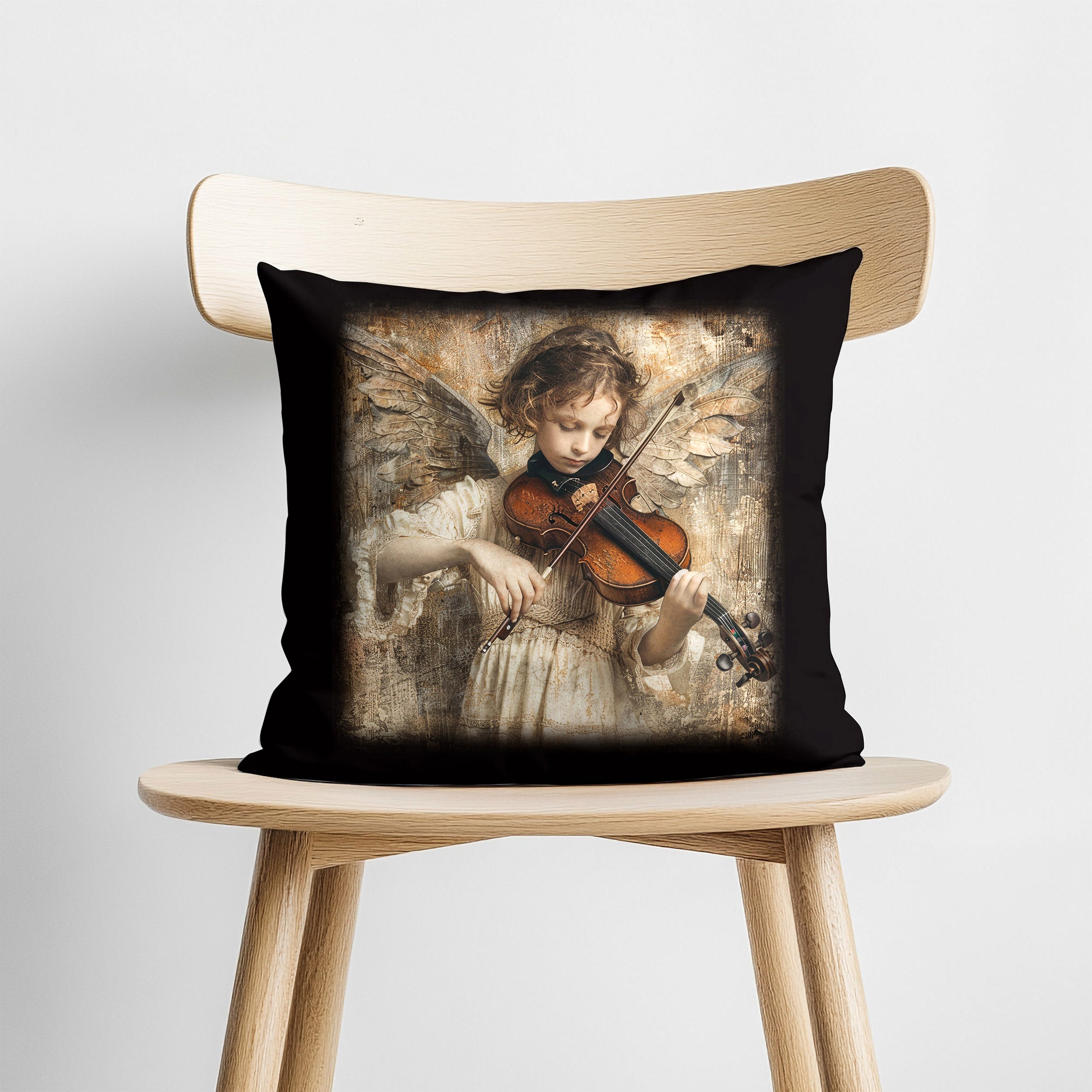 Angel with Violin Premium Pillow Case