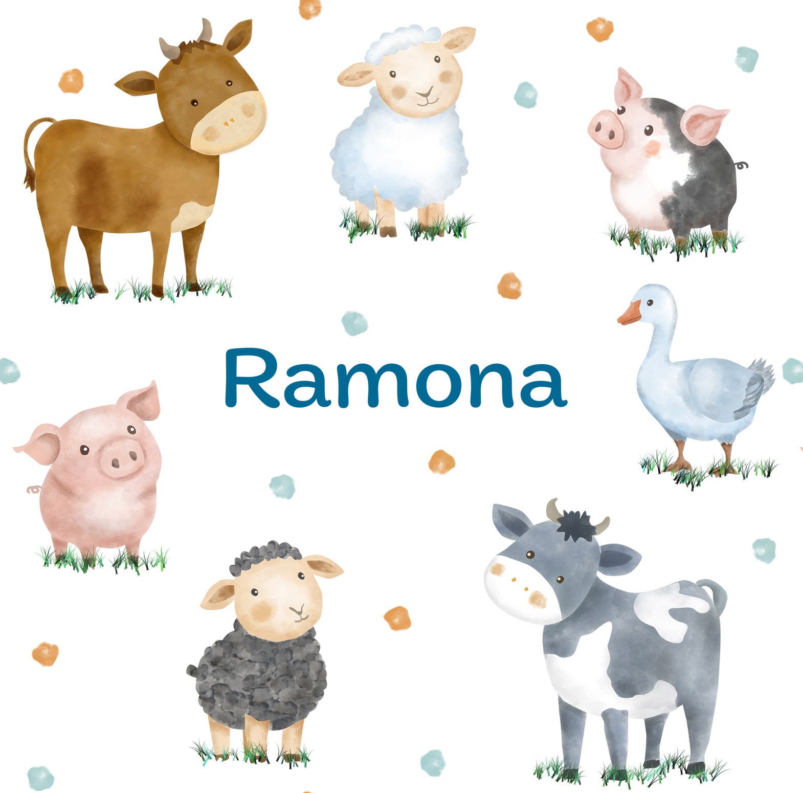 Personalized Farm Friends Swaddle Blanket