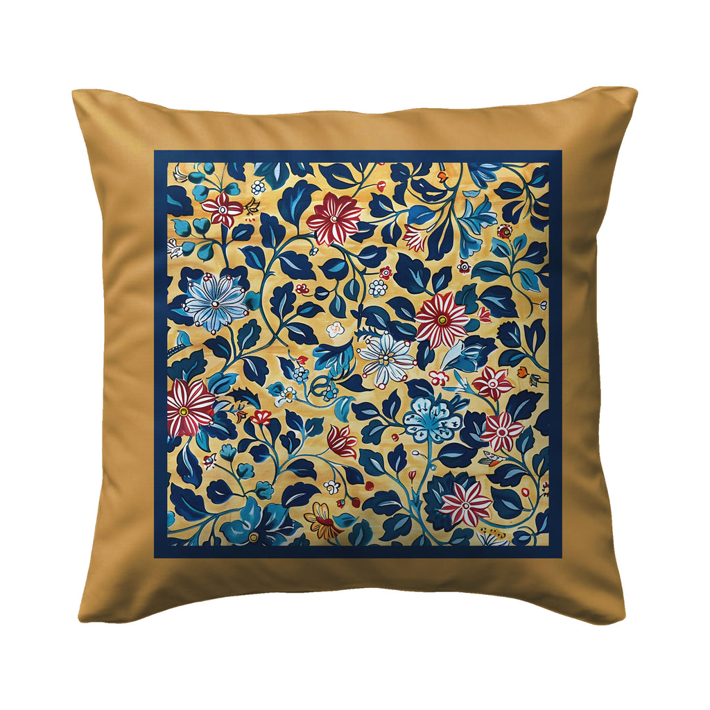 Gold Chintz Floral Premium Pillow