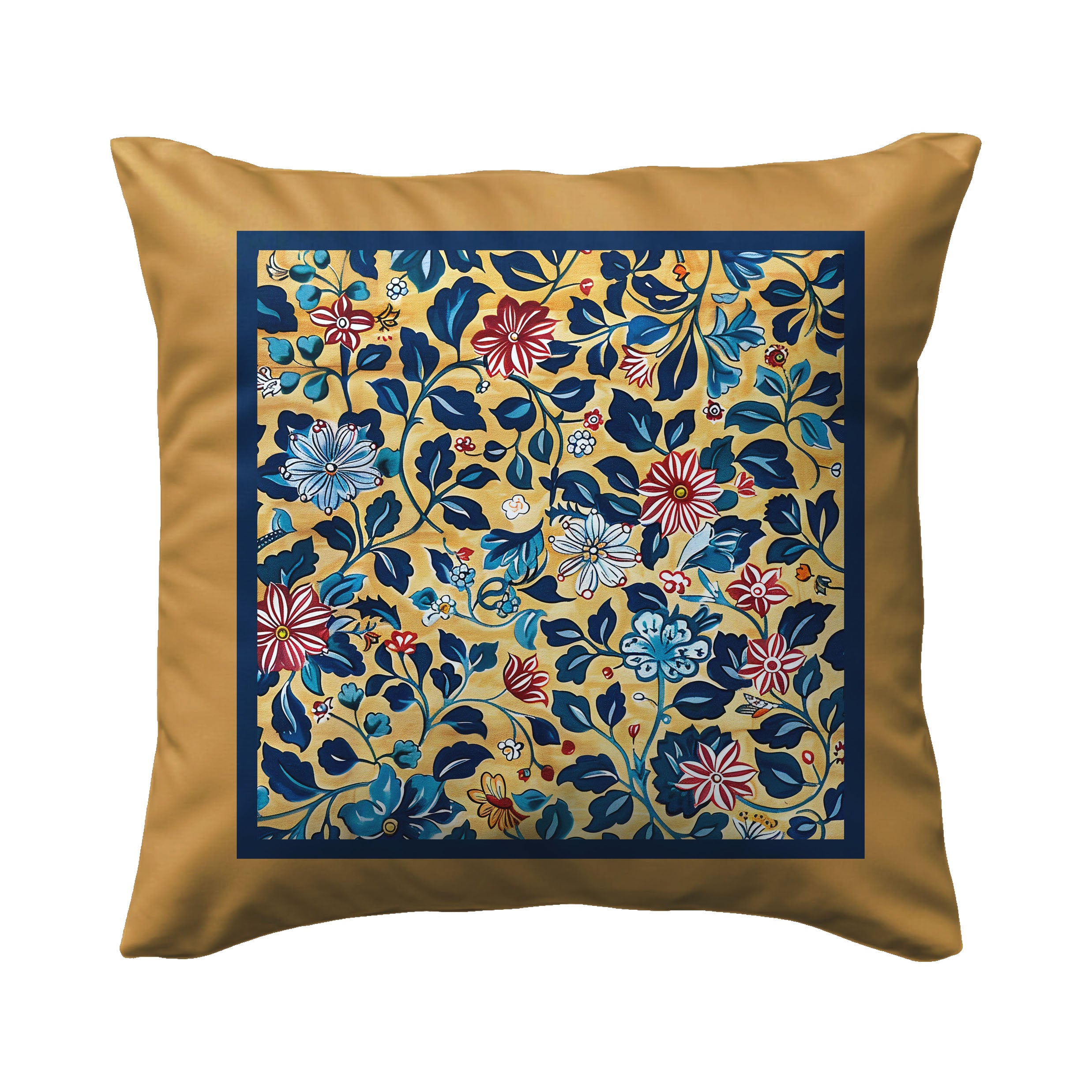 Gold Chintz Floral Premium Pillow