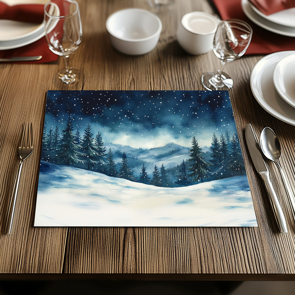 Night Sky Mountains Placemat, 1pc