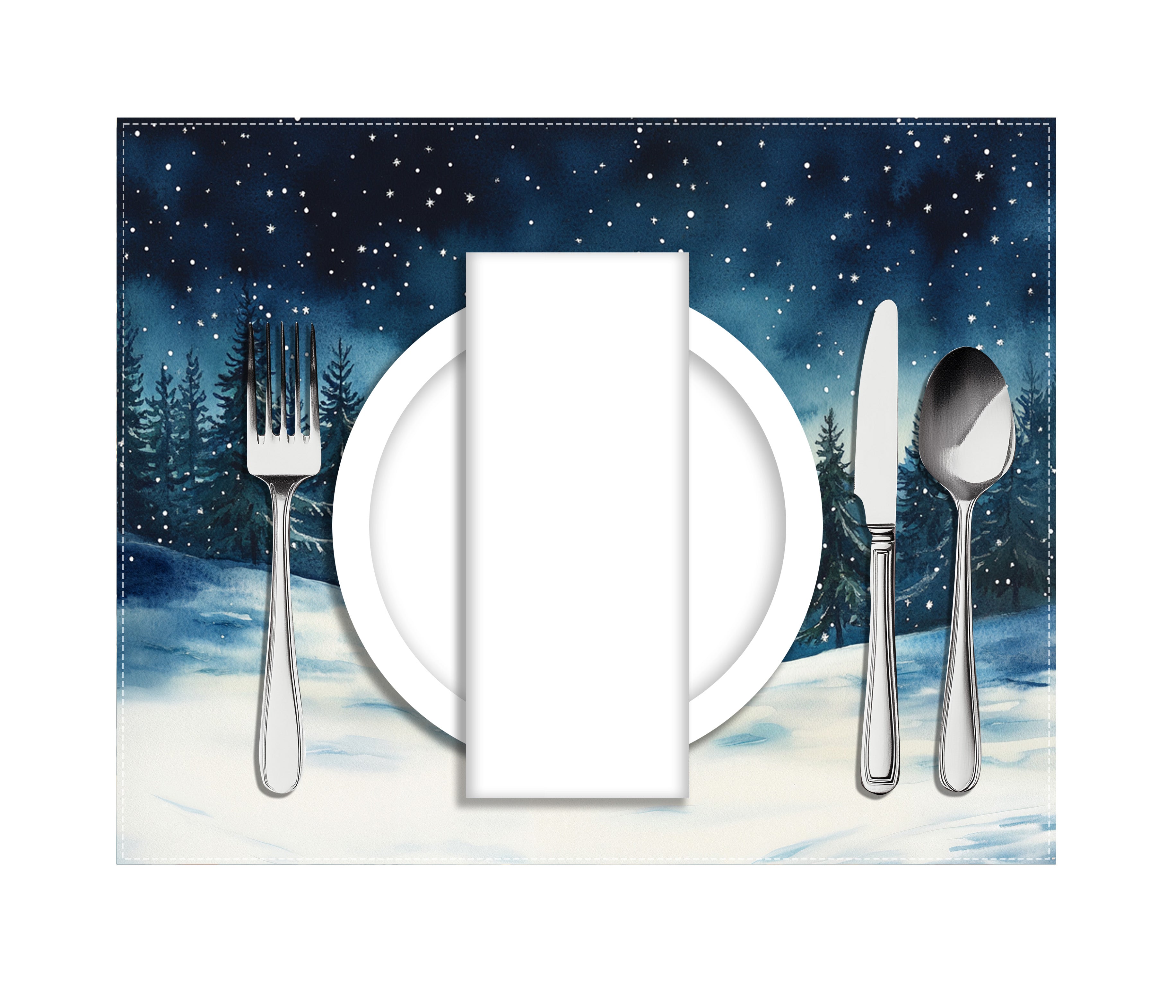 Night Sky Mountains Placemat, 1pc