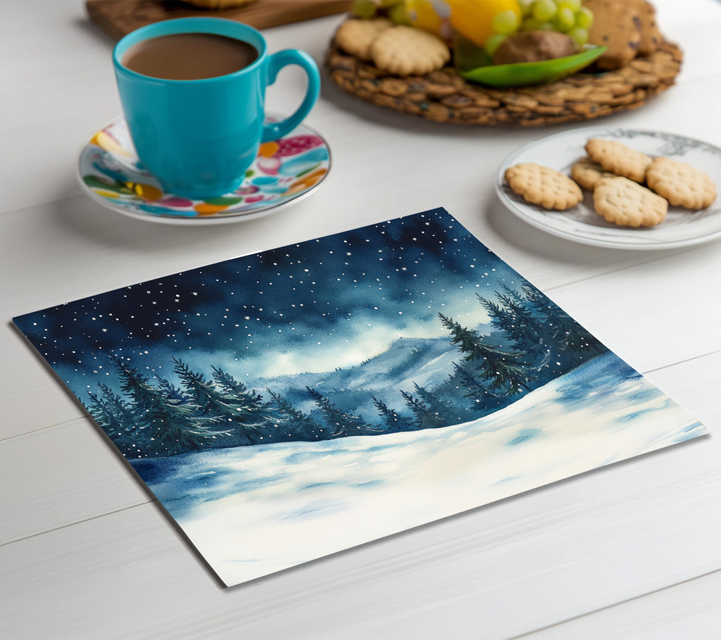 Night Sky Mountains Placemat, 1pc