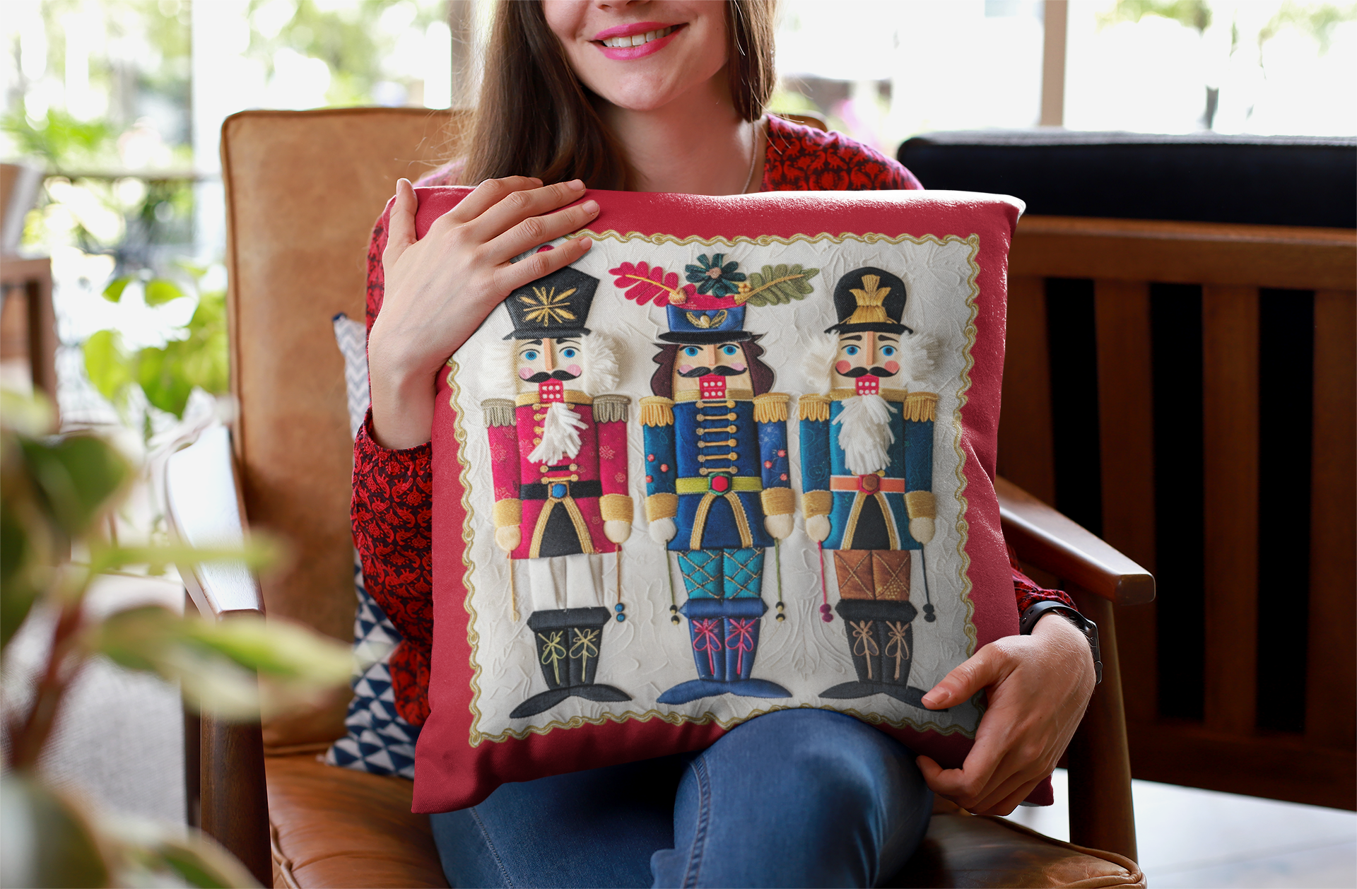 Red Nutcracker Premium Pillow