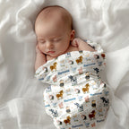 Personalized Farm Friends Swaddle Blanket