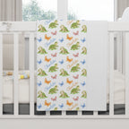 Soft Fleece Baby Blanket with Cute Butterflies and Turtles