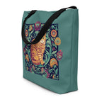 William Morris inspired Ginger Cat Large Tote Bag 16X20